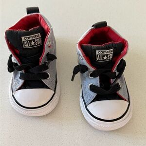 Converse Chuck Taylor Toddler All Star Shoes Sneakers‎ Size 3 Gray Black Red